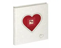 Walther UH-117 Forever - Trouwalbum - Formaat 28x30,5 cm - Wit met Rood hart