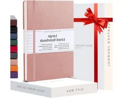 High Quality A4 Lined Notebook by Beechmore Books - Thick 120gsm Cream Paper - Professional Journal - Gift Wrap Included - 21 x 29.7cm