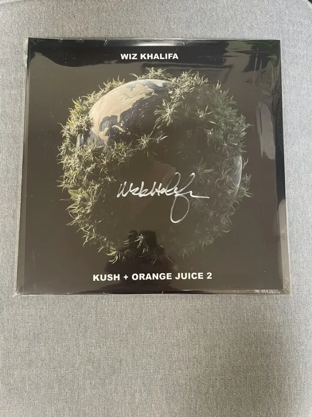 Wiz Khalifa Kush + Orange Juice Signed 2LP Gold Vinyl Record Signed Insert