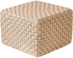 NALLI - Pouf d'extérieur - Beige clair - Matière synthétique
