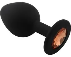 Banoch - Buttplug Penumbra Amber Small - Siliconen buttplug Zwart - kristal - Amber