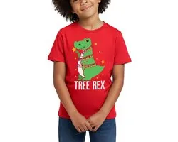 Dinosaur Kerstmis Tree Rex Cadeaus Voor Kinderen T-Shirt Kinderen