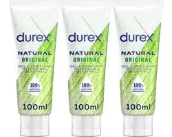 Durex Natural Gel - Lubrifiant naturel - 3 x 100 ml
