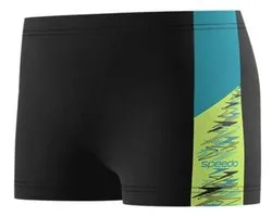 Speedo Dive Aquashort Garçon - Maillot de bain garçon à jambes courtes - Short de bain garçon avec cordon de serrage - Maillot de bain de sport pour enfants à coupe indéformable - Noir/Vert - 176