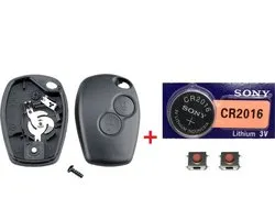 Boîtier de clé de voiture 2 boutons avec micro-interrupteurs + Battery Energizer CR2016 adapté à la clé Renault / Renault Kangoo / Master / Twingo / Logan / Sandero / Dacia / Opel.
