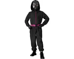 Squid Game – Costume d'officier masqué pour enfants noir