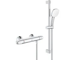Grohe Grohtherm 1000 New - douche comfortset (thermostatische kraan, doucheslang/stang/kop en koppelingen)