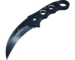 Superdealer Karambit inklapbaar tactical zakmes - survival - 16 cm - zwart
