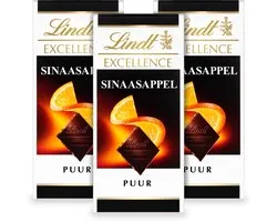 Lindt EXCELLENCE Tablette de chocolat noir - Chocolat noir orange - 100g par tablette - Lot de 3