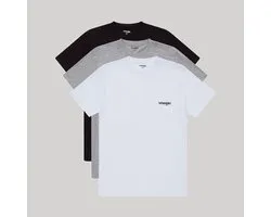 Wrangler - Men's T-shirts - Marston - Black/Grey/White - 3-pack - M