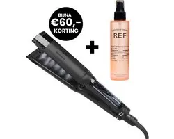 Hot Tools Steam Styler + REF Heat Protection Spray 175ml - Professionele Stoom stijltang - Hitte Protectie - Voor Krullen, Golven en meer Volume