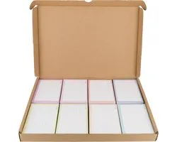 Flashcards 1000 Pièces A7 - 10 Couleurs Pastel - Stock Annuel Flashcards École Secondaire - Papier EU Ecolabel - Scholis
