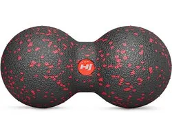 Hop-Sport Dubbele Massagebal HS-D008MB 80 mm – EPP Fasciabal voor Triggerpointtherapie en Zelfmassage – Zwart/Rood