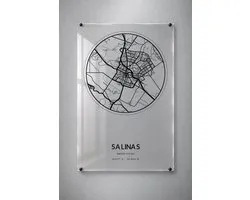 Stadskaart Salinas - Plexiglas 30x45 cm - Orbit City