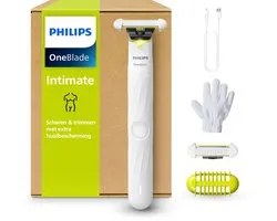 Philips OneBlade Intimate Trimmer & Scheerapparaat Voor haar – Comfortabel Scheren en Trimmen van Intieme Zones - 2x SkinProtect Mesje, Waterproof, 45 Min. Draadloos Gebruik, – QP1930/34