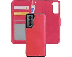 Coque pour Samsung S21 Plus, Bookcase 2 en 1 amovible – Coque adaptée pour Samsung Galaxy S21 Plus – Rose foncé