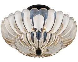 Quoizel LED Plafondlamp Whitecap | 4X E27 Max 40W | Tinted Amber Glass with Mottled Cocoa Brown