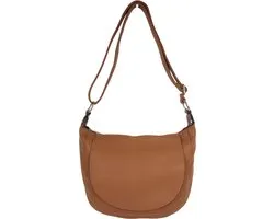 Flora & Co - Paris - crossbody schoudertas - lange instelbare draagriem - flap en ritssluiting - camel/bruin