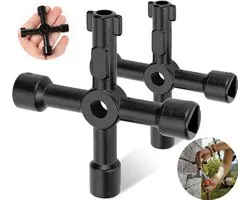 Heble® - Découvrez la polyvalence de Heble® : la clé d'armoire / clé de poteau ultime à 4 voies en noir froid !