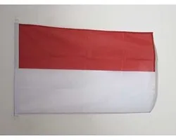 Monaco Flag - 2x3 Ft - For Outdoor - Monégasque - Monacans Banner Knitted Polyester with Two Plastic Rings - Fade Resistant - Vivid Colors - 2' x 3' Feet - 90x60 Cm