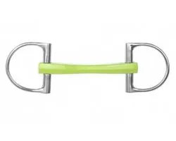 Metalab D-ring St.flexisoft Paard Bit 18mm Geel 12 cm