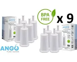 9 x ANGO waterfilter vervanging voor SAGE koffiemachines: Oracle Touch (SES990), Barista Pro (SES878), Oracle (SES980), Barista Touch (SES880), Dual Boiler (SES920), Barista Express (SES875), Duo-Temp Pro (SES810), Bambino Plus (SES500)