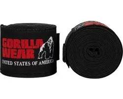 Gorilla Wear Boksbandages - Elastische Handwraps voor (Kick)boksen & MMA - Pols- en Knokkelbescherming - 2 Stuks - M / 3m - Zwart