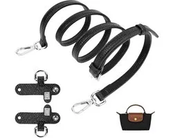 Adjustable Shoulder Strap for Longchamp Leather Bag, Handle for Handbag, Suitable for Longchamp Women's Bags and Small Bags (1.2cm Wide Shoulder Strap), Essential Accessories (Black)