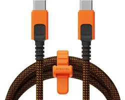 Xtorm Xtreme USB-C naar USB-C PD Ultra 240W Kabel - 1,5 Meter - USB-C Kabel - Extra stevige USB-C Kabels - Snellader - Oplaadkabel geschikt voor Laptop/MacBook - Zwart/Oranje