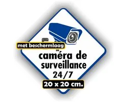 Jerma - Caméra de surveillance - Frans - Sticker - 20 cm - Weerbestendig - Zelfklevend - Krasvrij
