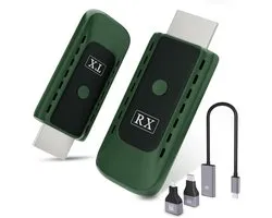 HDMI-zender en -ontvanger, 4K decodeert de uitgang 1080P, HDMI Wireless 5,8G/2,4G plug & play voor streaming video audio bestanden van laptop, pc naar HDTV, projector, monitor