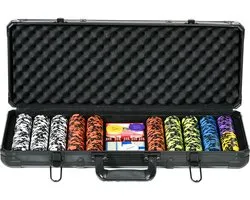 SPORTNOW Set de Jetons de Poker - Aluminium - 57,5x24x10,5cm - Noir