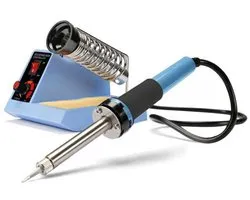 Velleman Soldeerstation 40–48 W met LED-indicator en mica verwarmingselement, instelbare temperatuur 150–450 °C, ideaal voor DIY en reparaties