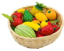 GOKI Speelgoedkeuken - Fruit In Mandje - 23 Delen - Hout - 3 Jaar
