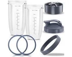 Ensemble Accessoires de vêtements pour bébé Nexsel 7 pièces pour Nutribullet 600 900 watts – 2 tasses (900 ml), lame, couvercle et plus – Pièces de lame pour mélangeur Nutri Bullet