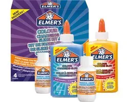 Elmer's kleurveranderende slijmkit | slijmmaterialen bevatten kleurveranderende lijm | slijmactivator met tovervloeistof | activeert met UV-licht | 4 stuks slime kit