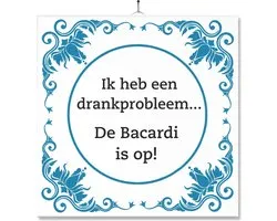 Carrelage Avec Impression | Drôle | Humour | Cadeau d'anniversaire | J'ai un problème d'alcool… On n'a plus de Bacardi !