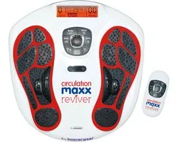 BioEnergiser Circulation Maxx Leg Reviver Bloedcirculatieapparaat - Voetmassage Spiersimulatie - Verbeter de bloedsomloop in benen en voeten - Ems/Tens apparaat leg trainer revitaliser, spierstimulatie, incl. gel pads voor massage schouders en rug