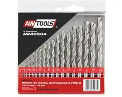 Awtools AW41203 - HSS Boor Set - 19 Stuks - 1.0-10.0mm - Metaalbewerking