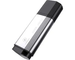 LUXWALLET SpeedByte – Clé USB 3.2 – 128 Go – OTG – Clé USB – Design résistante aux chocs – Vitesse de lecture jusqu'à 100 Mbps – Transfert rapide – Zwart/ Argent