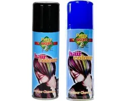 Goodmark Peinture pour cheveux de fête costumée de carnaval / spray dans les couleurs noir / bleu 125 ml