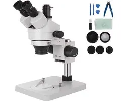 VEVOR 3.5X-90X Simul Focal Digitale Zoom Stereo Microscoop Al-Zn Legering 360 Graden Draaibare Trinoculaire Stereo Microscoop Laboratorium Microscoop Camera Aansluiting Ondersteuning Verstelbare Kolomstandaard Accessoires
