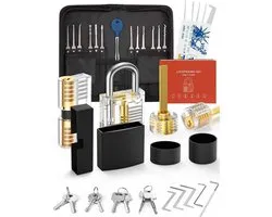 38-delige Lock Picking Set met 4 Transparante Slotmodellen, Lock Opening Gids voor Beginners en Professionals, Ideaal voor Training en Hobby