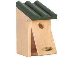 Vogelbescherming Nederland - Toronto Nestkast voor Koolmezen - FSC Houten Vogelhuisje met 32 mm invliegopening - Bevat vogelidentificatiekaart