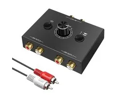 carmdering - RCA Audio Schakelaar – RCA Stereo Audio Splitter – 2-in-1 Stereo Schakelaar en Splitter – 2 naar 1 of 1 naar 2 - Tulp switch