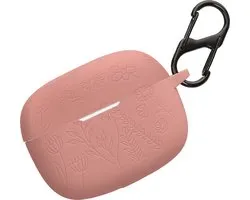 Étui kwmobile pour écouteurs sans fil adapté à la housse JBL Wave 200TWS - Housse de protection en Siliconen - Motif découpé en rose foncé