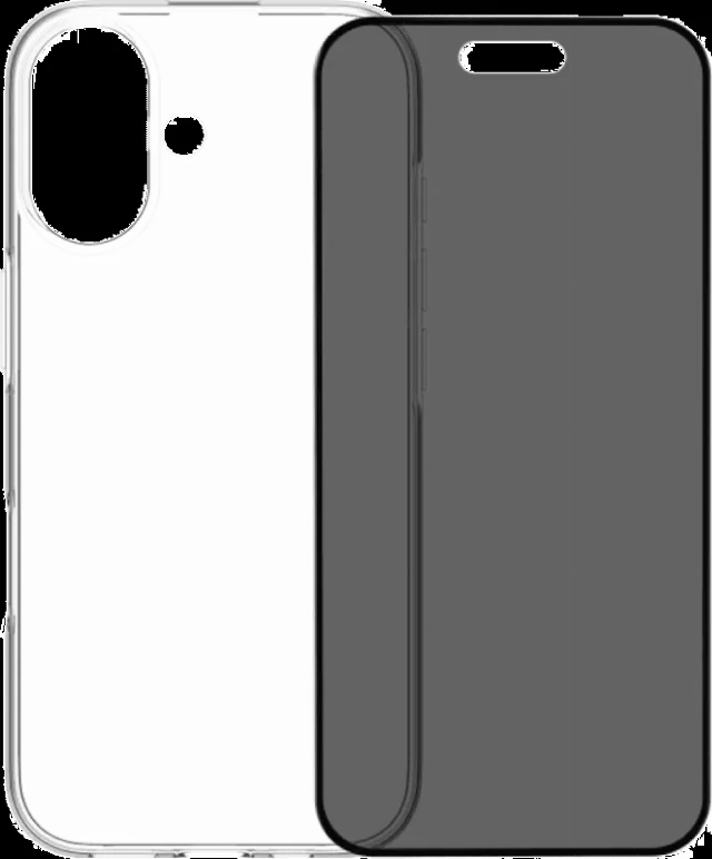 BlueBuilt Back Cover iPhone 17 Transparent + BlueBuilt iPhone 17 Protège-écran de Confidentialité Verre