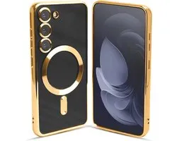 ShieldCase hoesje met camera cover - geschikt voor Samsung Galaxy S24 Plus / S25 Plus - MagSafe Samsung Galaxy S24 Plus / S25 Plus hoesje - camera bescherming - goud