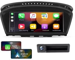 HexinexMarket Autoradio Geschikt voor BMW E60 E61 E90 E91 CCC-Systeem - Draadloos CarPlay, Android Auto, multimediaspeler, GPS NAVI, RDS, 64GB +camera