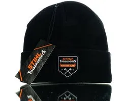 Stihl gebreide muts Kiss My Axe zwart